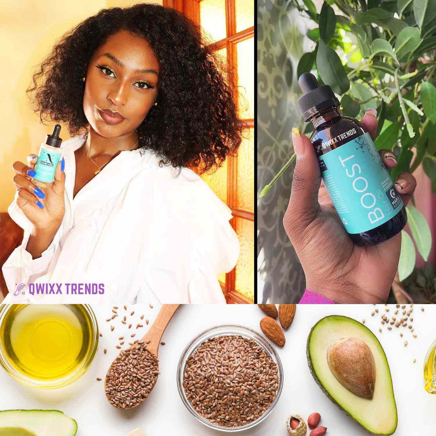 Vegan Biotin Hair Oil – Repair & Boost Growth for Dry, Damaged Hair - Qwixx Shop -New-