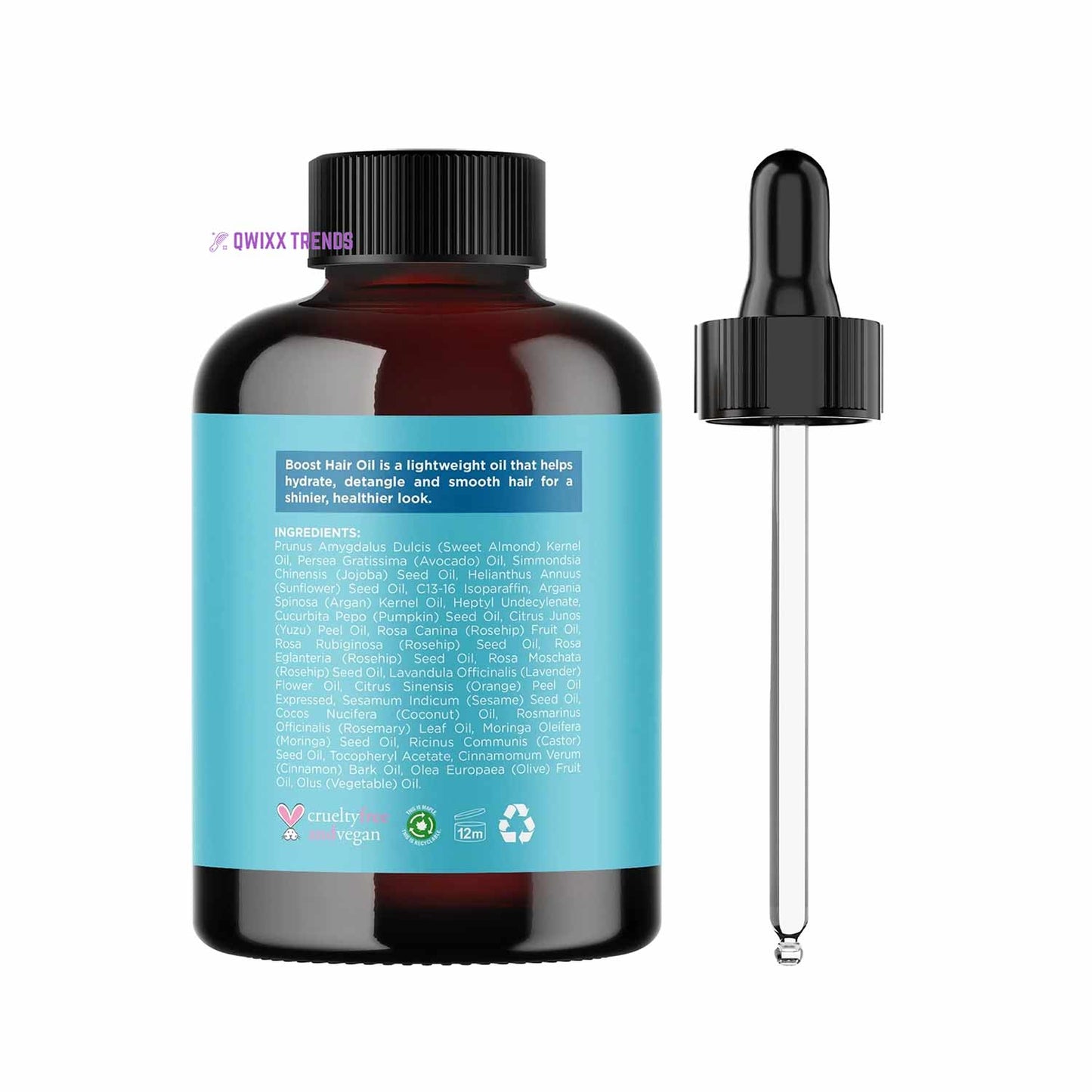 Vegan Biotin Hair Oil – Repair & Boost Growth for Dry, Damaged Hair - Qwixx Shop -New-