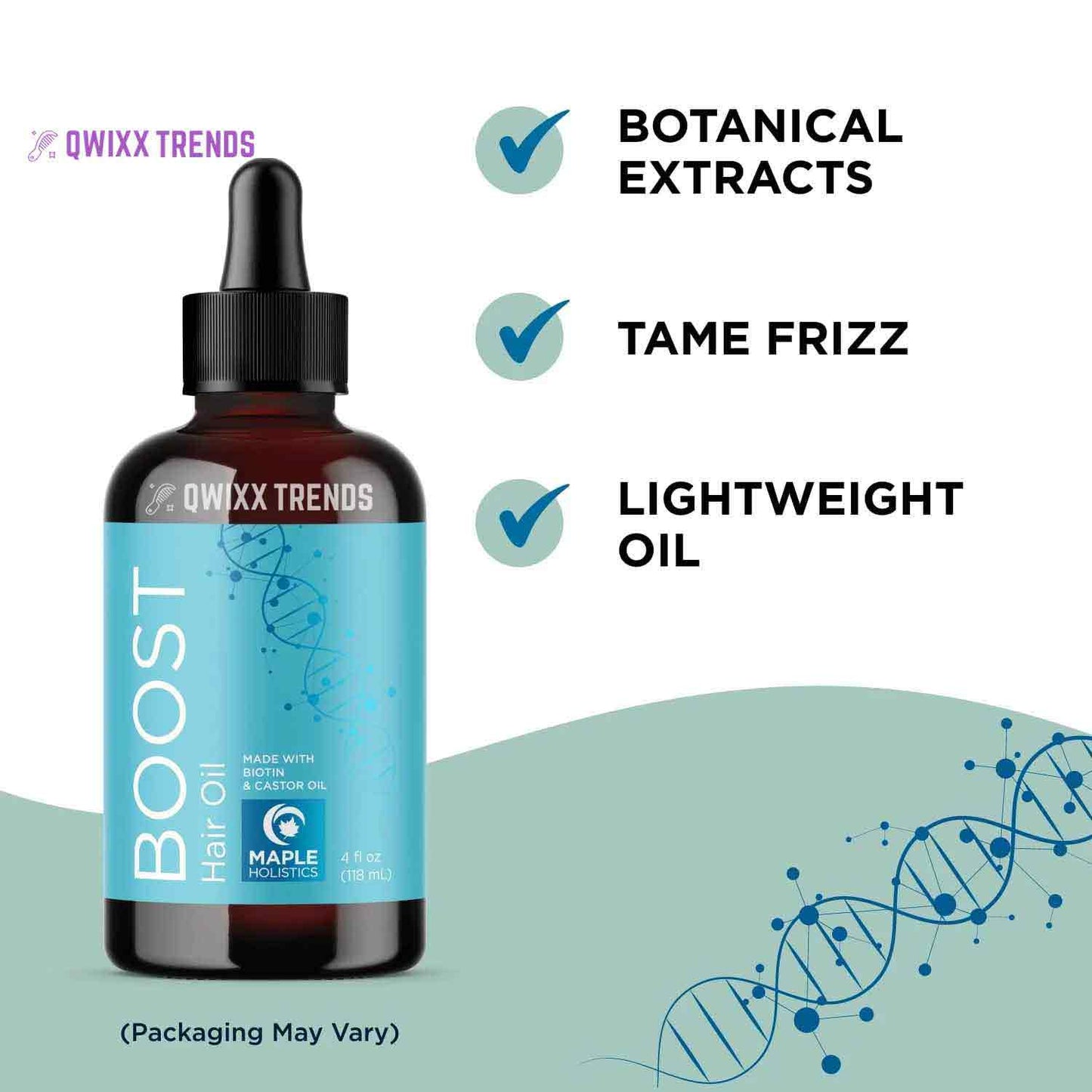Vegan Biotin Hair Oil – Repair & Boost Growth for Dry, Damaged Hair - Qwixx Shop -New-