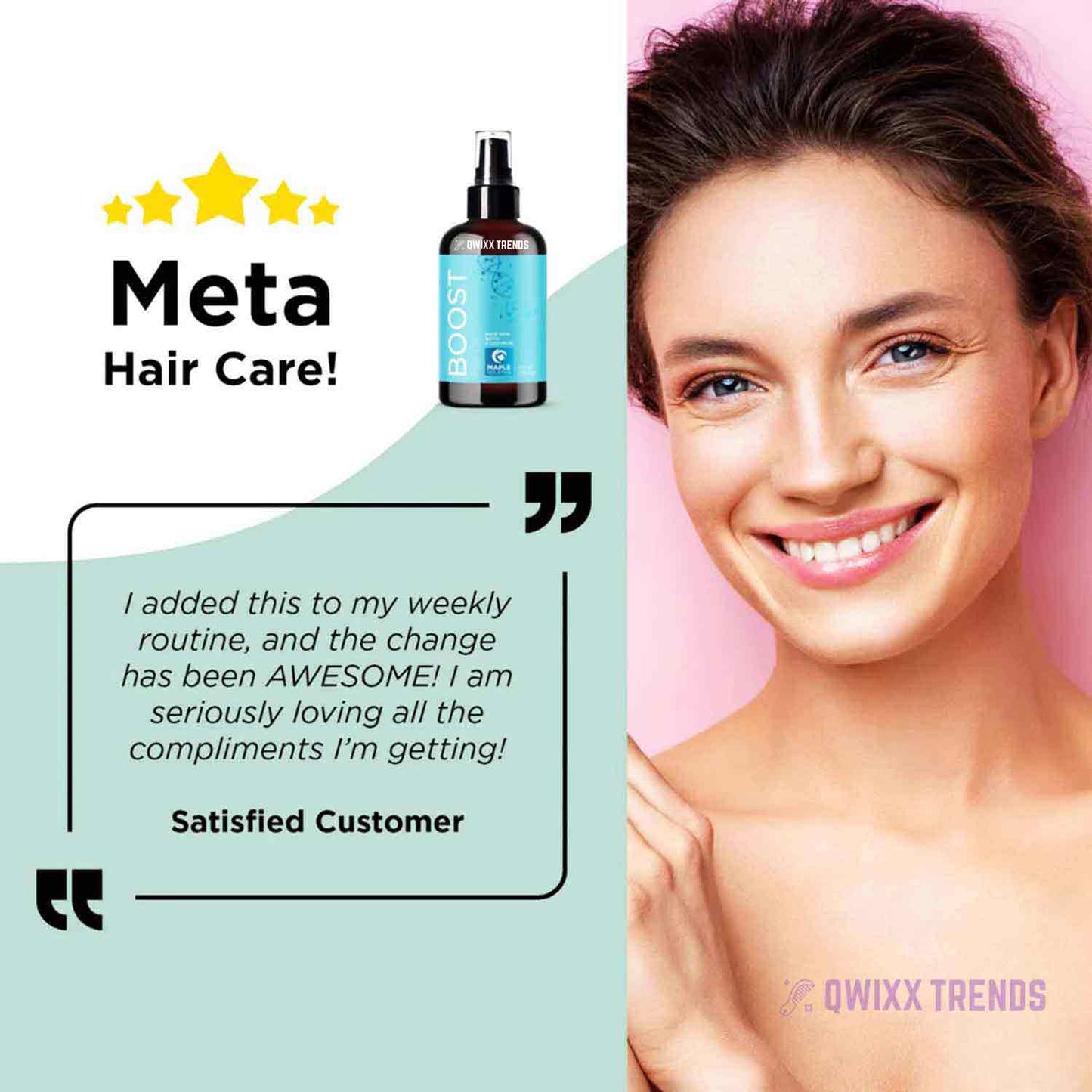 Vegan Biotin Hair Oil – Repair & Boost Growth for Dry, Damaged Hair - Qwixx Shop -New-