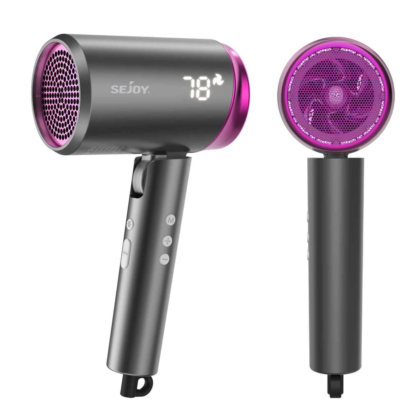 🇺🇸 USA - High Speed Hair Dryer, 1800W Powerful Fast Blow Dryer, LED Display Negative Ion Hair Dryer Compact for Travel