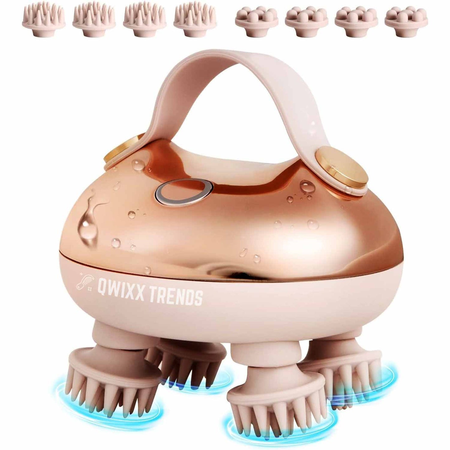🇺🇸 5‑in‑1 Electric Scalp Massager – 8 Replaceable Claws for Deep Scalp Care & Relaxation