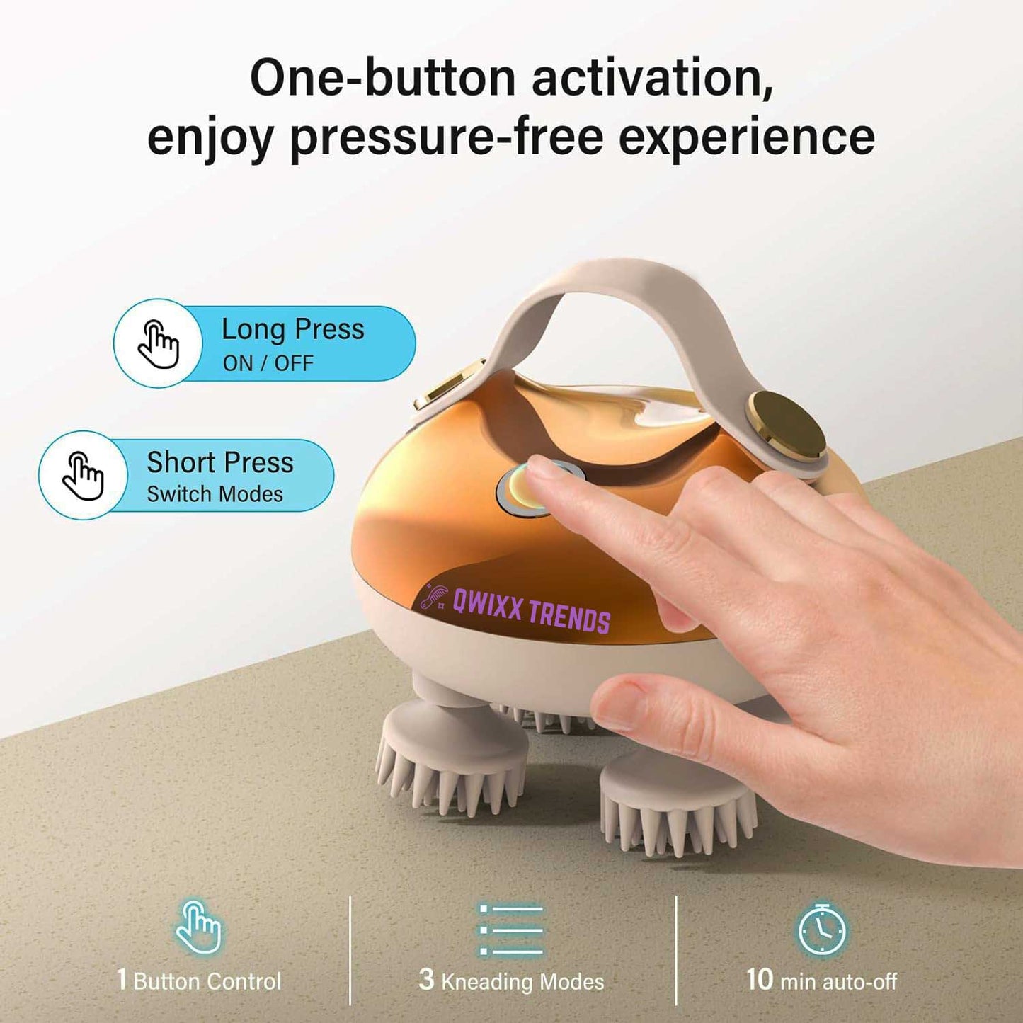 🇺🇸 5‑in‑1 Electric Scalp Massager – 8 Replaceable Claws for Deep Scalp Care & Relaxation