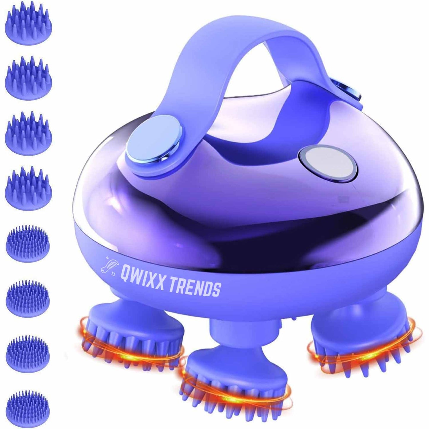 🇺🇸 5‑in‑1 Electric Scalp Massager – 8 Replaceable Claws for Deep Scalp Care & Relaxation