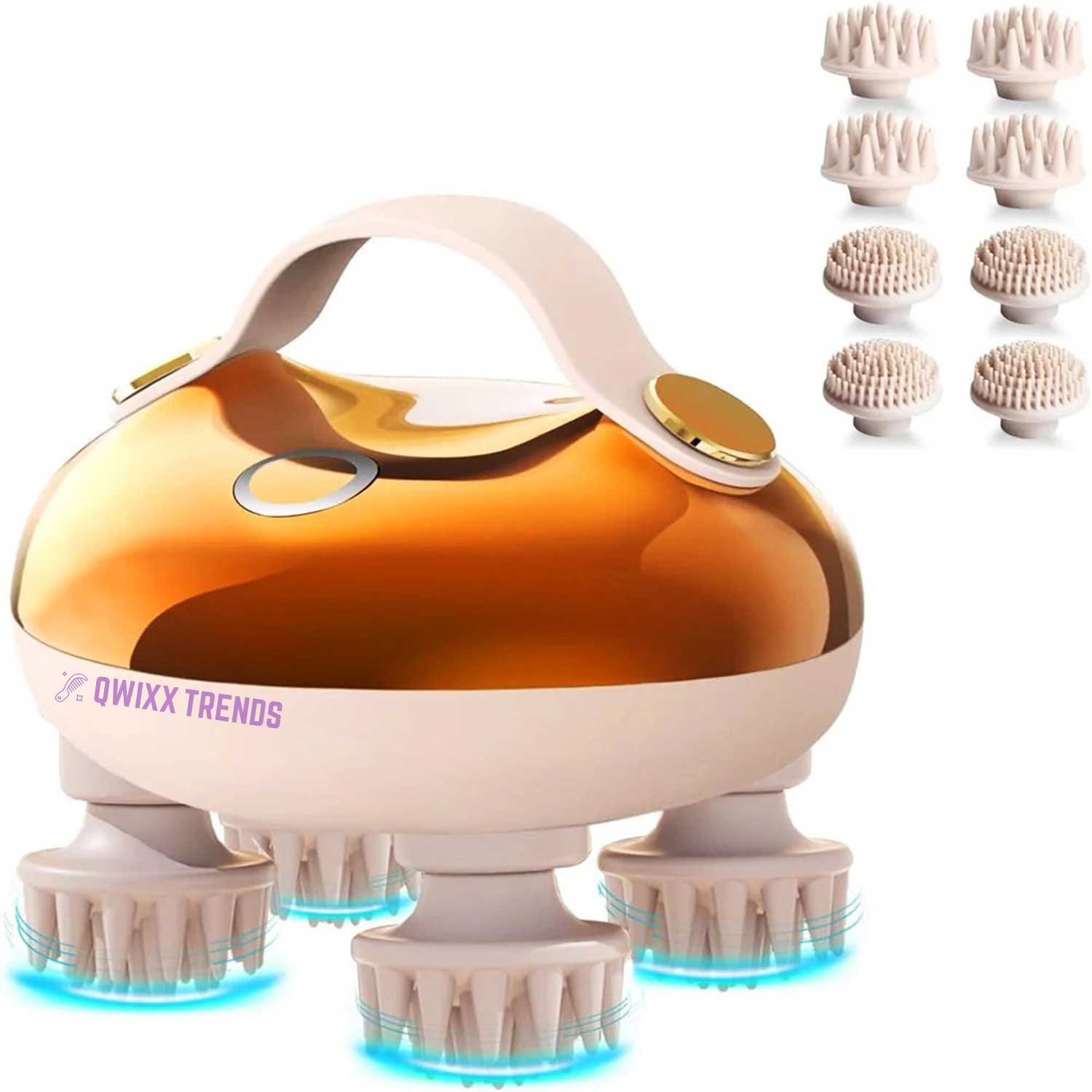 🇺🇸 5‑in‑1 Electric Scalp Massager – 8 Replaceable Claws for Deep Scalp Care & Relaxation