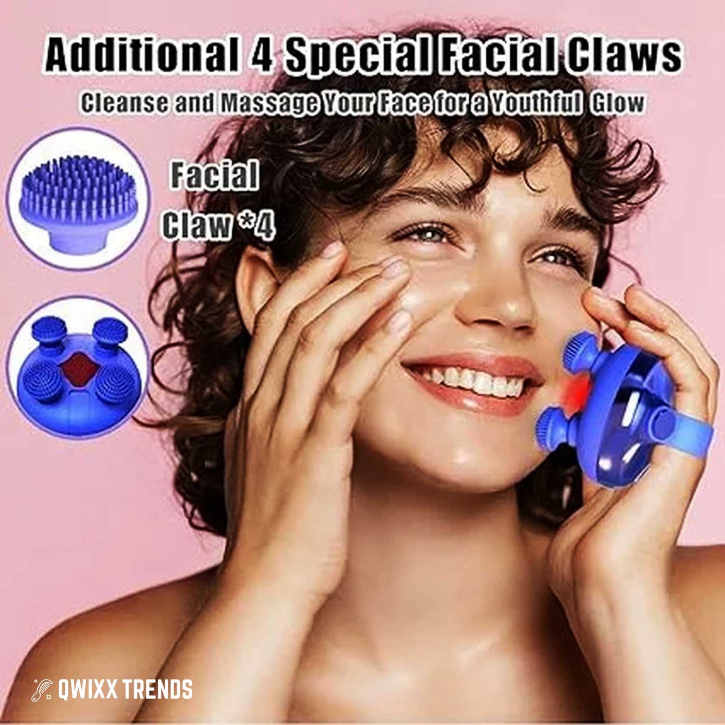 🇺🇸 5‑in‑1 Electric Scalp Massager – 8 Replaceable Claws for Deep Scalp Care & Relaxation