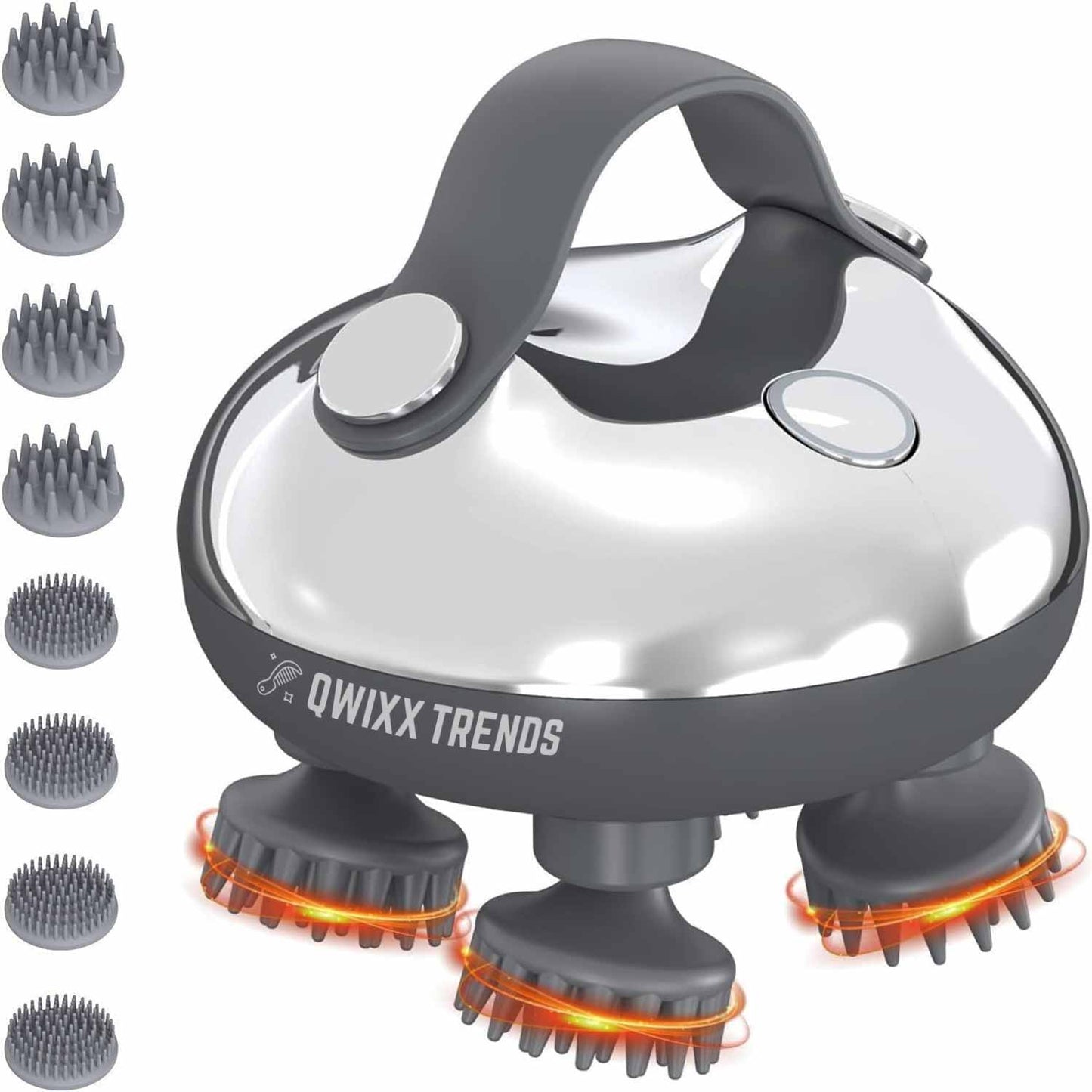 🇺🇸 5‑in‑1 Electric Scalp Massager – 8 Replaceable Claws for Deep Scalp Care & Relaxation
