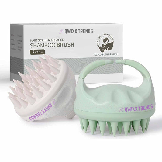 🇺🇸 TWIN PACK | Eco Scalp Shampoo Brush – Biodegradable Wheat Straw for Hair & Scalp Care