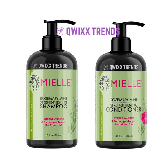 🇺🇸 Mielle Organics™ Rosemary Mint Strengthening Shampoo & Conditioner Set (12 oz)
