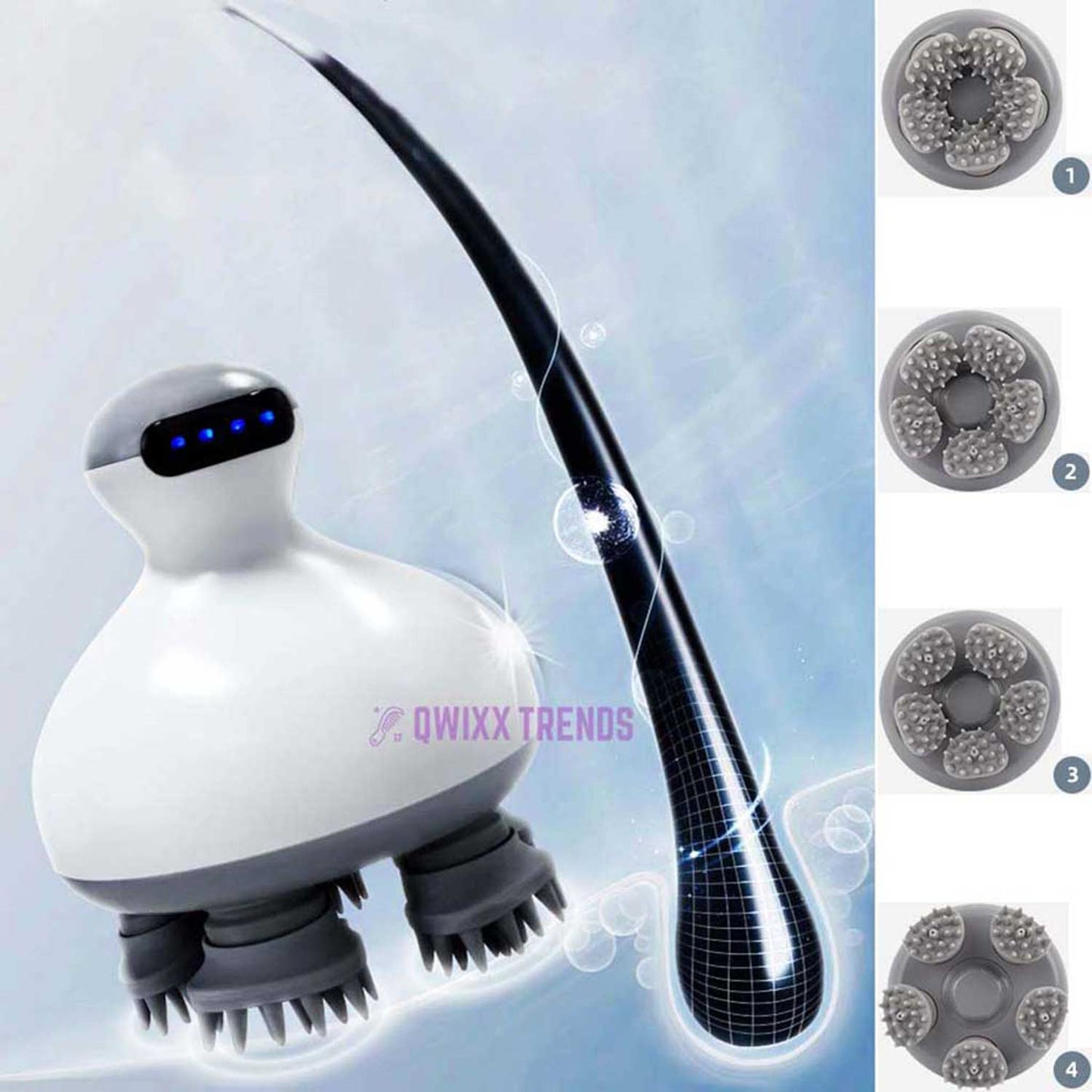 Cordless Scalp Massager: Hair Growth & Blissful Wellness - Qwixx Shop -New-
