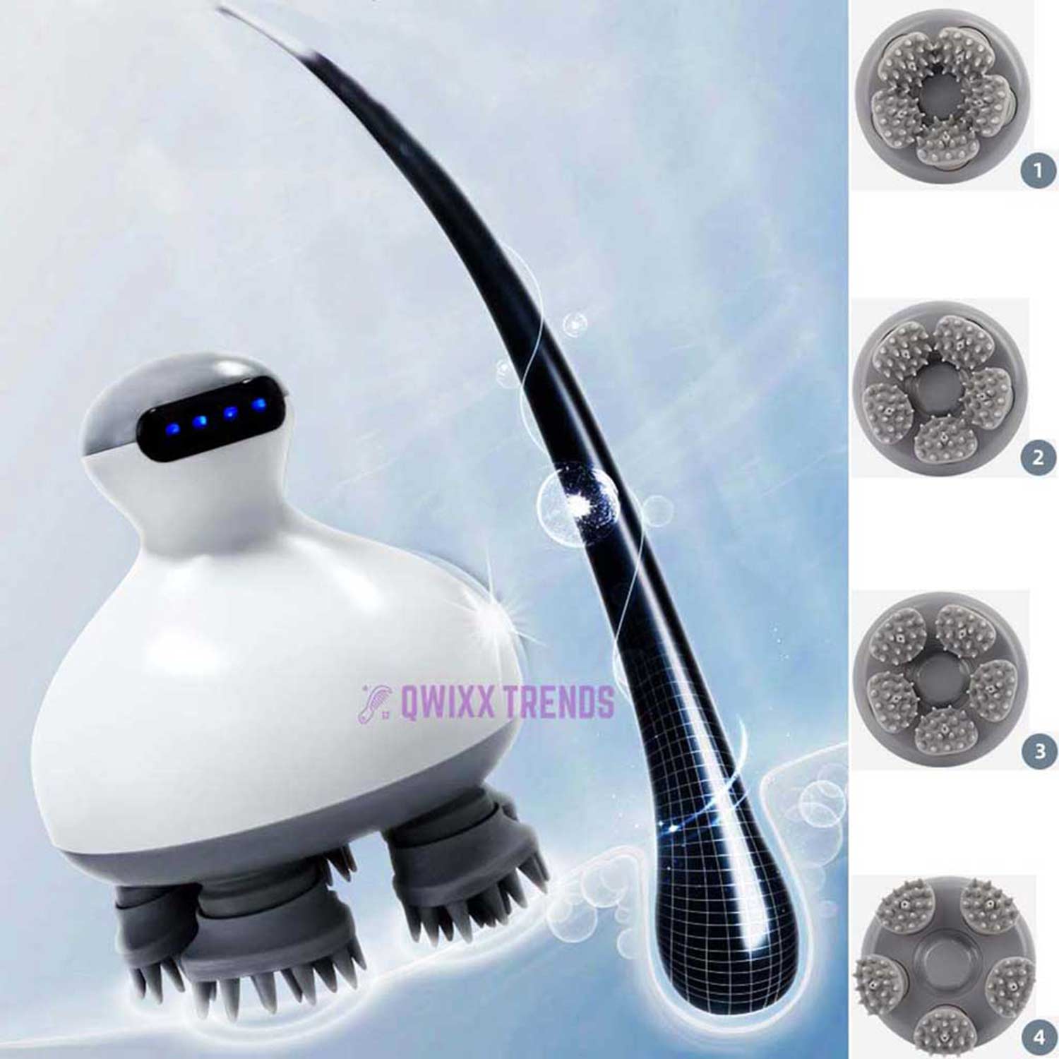 Cordless Scalp Massager: Hair Growth & Blissful Wellness - Qwixx Shop -New-