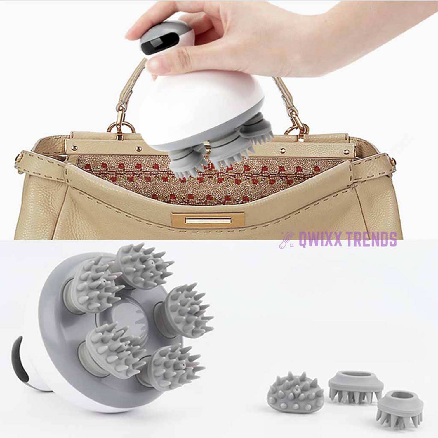 Cordless Scalp Massager: Hair Growth & Blissful Wellness - Qwixx Shop -New-