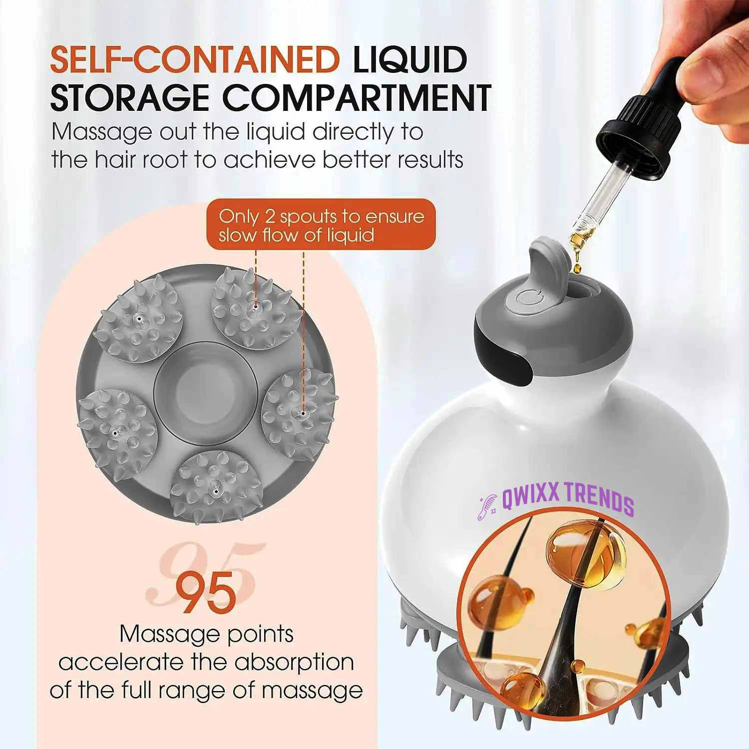 Cordless Scalp Massager: Hair Growth & Blissful Wellness - Qwixx Shop -New-