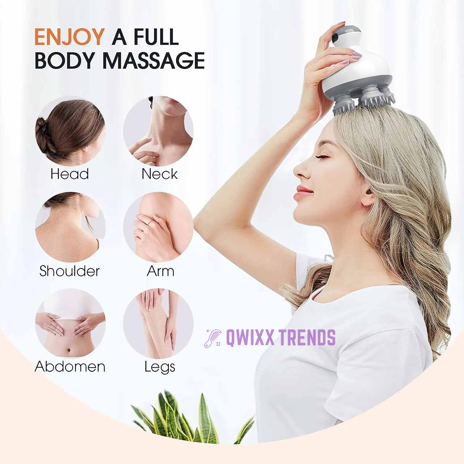 Cordless Scalp Massager: Hair Growth & Blissful Wellness - Qwixx Shop -New-